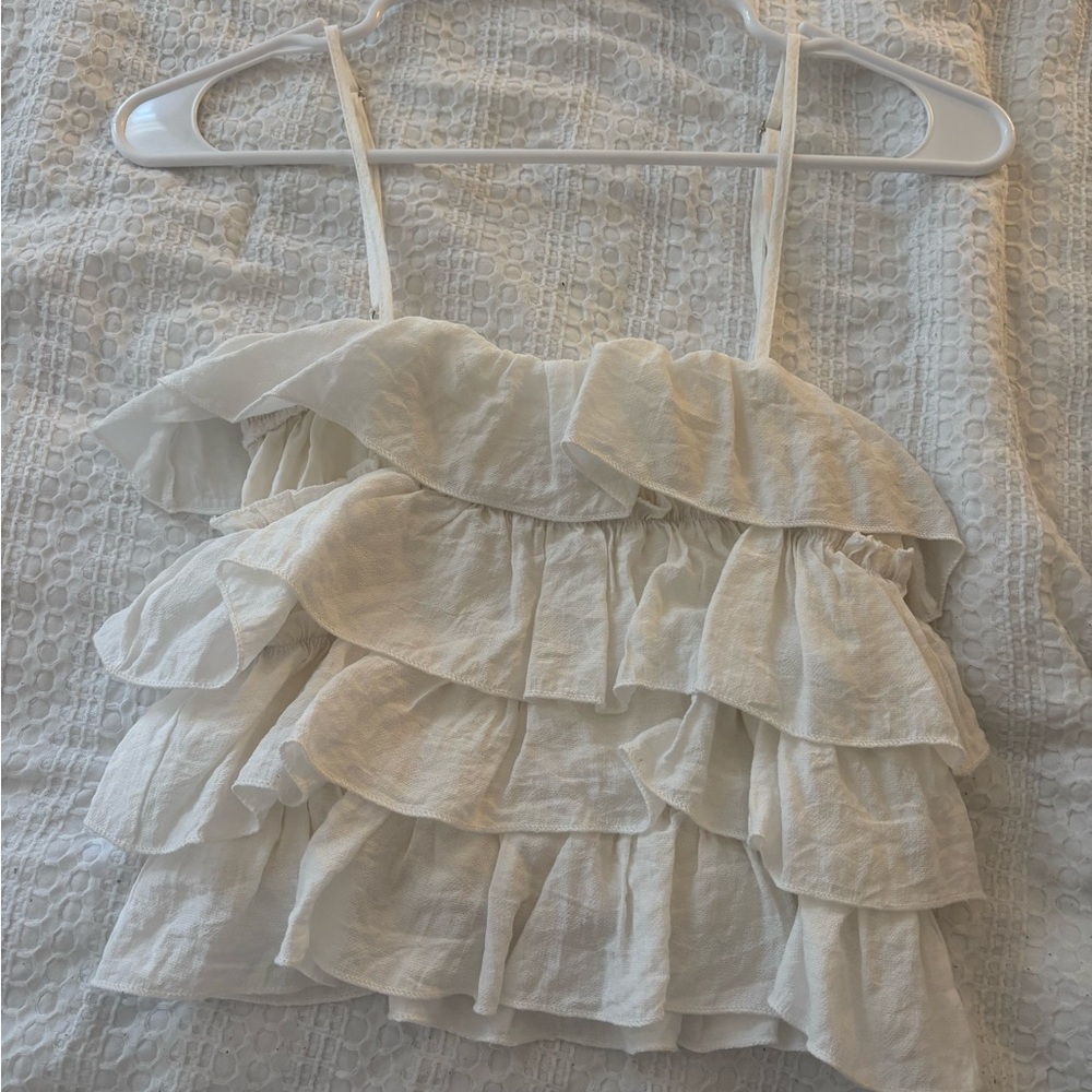 White Ruffle Top - Picture 3 of 3